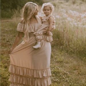 NELLIE RUFFLE MAXI DRESS - CHAMPAGNE